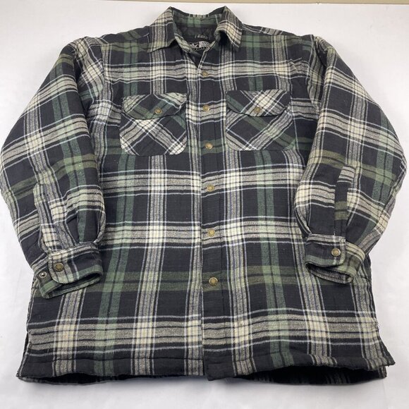 Canyon Guide Outfitters Flannel Shirt Jacket Men’s M Quilt Lined Chore Snap Up - Picture 1 of 11